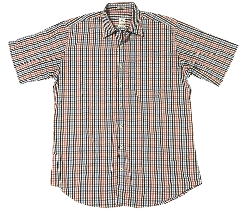 Peter Millar Shirt Mens Large Multicolor Plaid Seaside Finish Short Sleeve